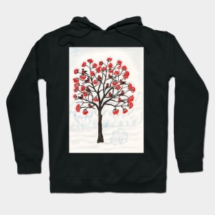 Bullfinches on rowan tree Hoodie